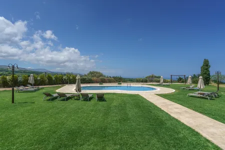  swimming pool and furniture