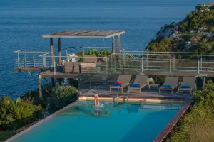 Luxury villa Olea Prime 170 m from beach and awesome sea views deck