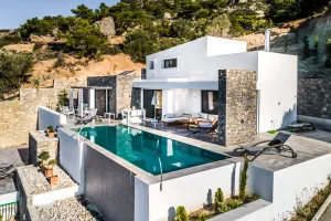 High-Quality Villa Daniela, Ultimate View, Glorious Terrace with Waterfall Pool, at Southeast Crete 