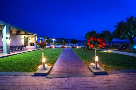   the villa in the evening