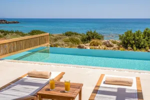 Stunning Sea View Salvia Luxury 1-bedroom suite, with private pool in South Chania, Crete.