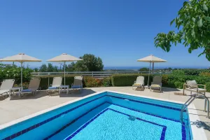 Sunny Pool Villa Irini with Hot Tub, Close to the Beach
