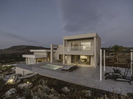 villa at sunset