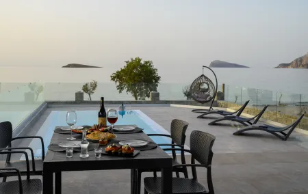  outdoor dining area with seaview