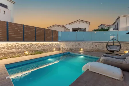 swimming pool in the evening