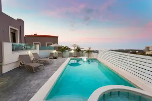 Sea View Villa Elea Terra with Private Pool & BBQ, close to the Beach in Rethymno, Crete.
