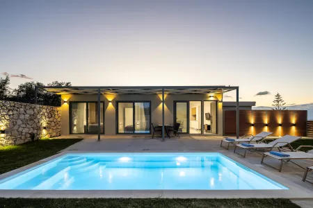  villa exterior at night