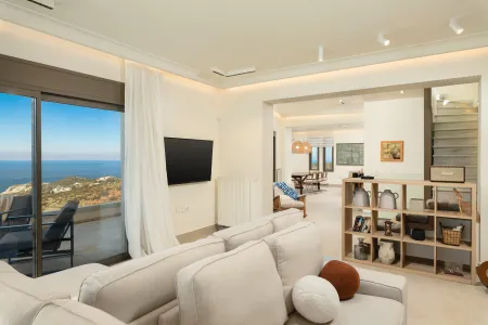  living room and dining area